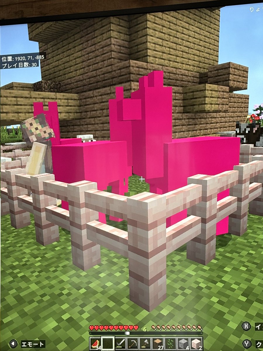 chi_chan_0's tweet photo. すっごい  どピンクのラマ！！
#マイクラ #Minecraft https://t.co/s4ScAVc5w7