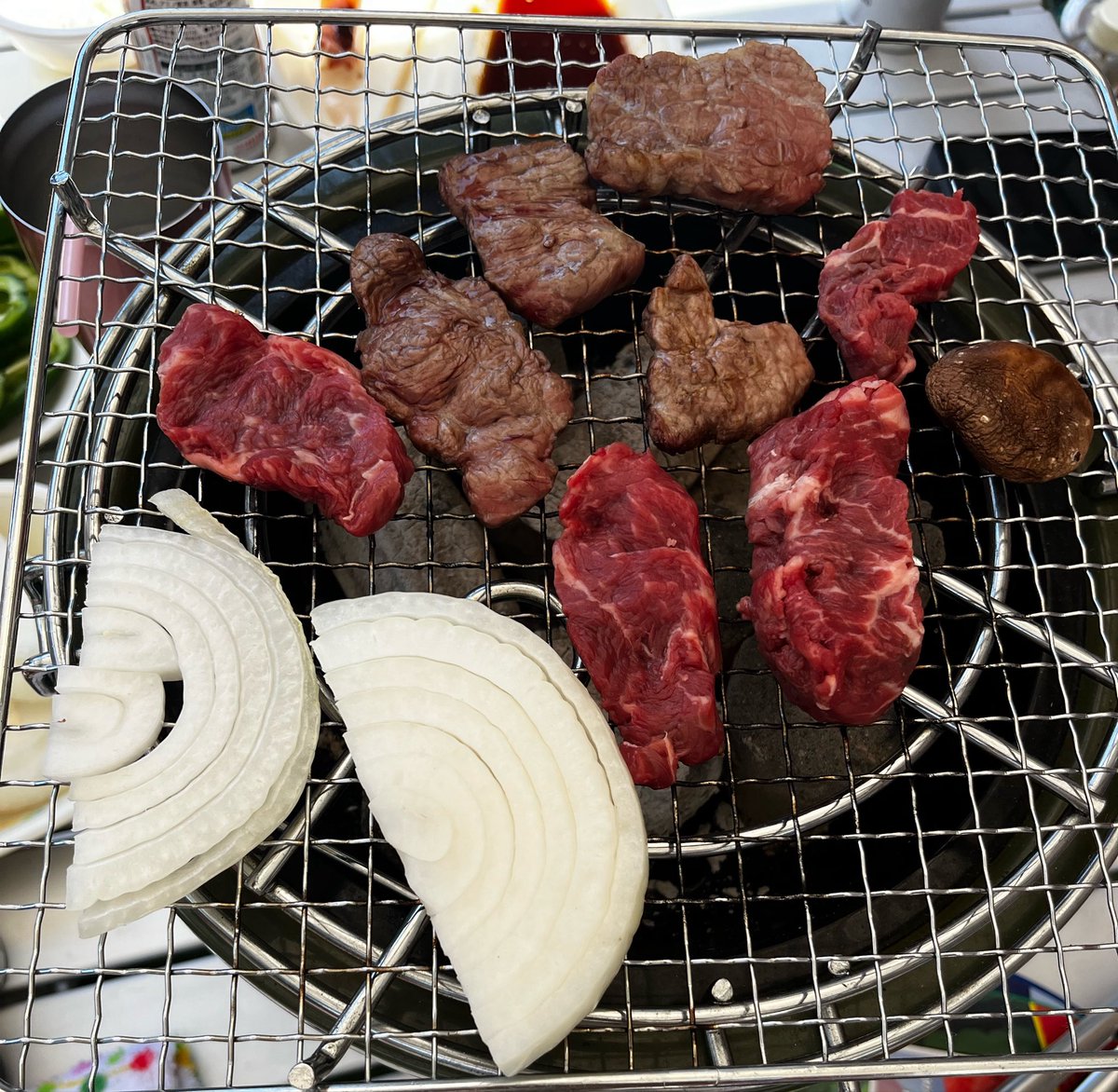 11TOMOp's tweet photo. 先週の日曜日焼肉やりました〜🍖七輪狭くて（泣）結局ガスのやつで焼いたっていう…😂
2枚目は昨日の小泉潟公園でのお散歩🐩花菖蒲？少しずつ咲いて来てる💜💛🩷 https://t.co/4D4PBwxwiS