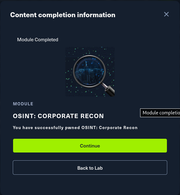 netsec_bandit's tweet photo. Just wrapped the OSINT: Corporate Recon module on @hackthebox_eu  and honestly, recon is one of those skills that never gets old to sharpen. The deeper you go on passive intel gathering, the more you realize how much is sitting out there in plain sight.
#OSINT #HackTheBox https://t.co/Mr46UJ0drh