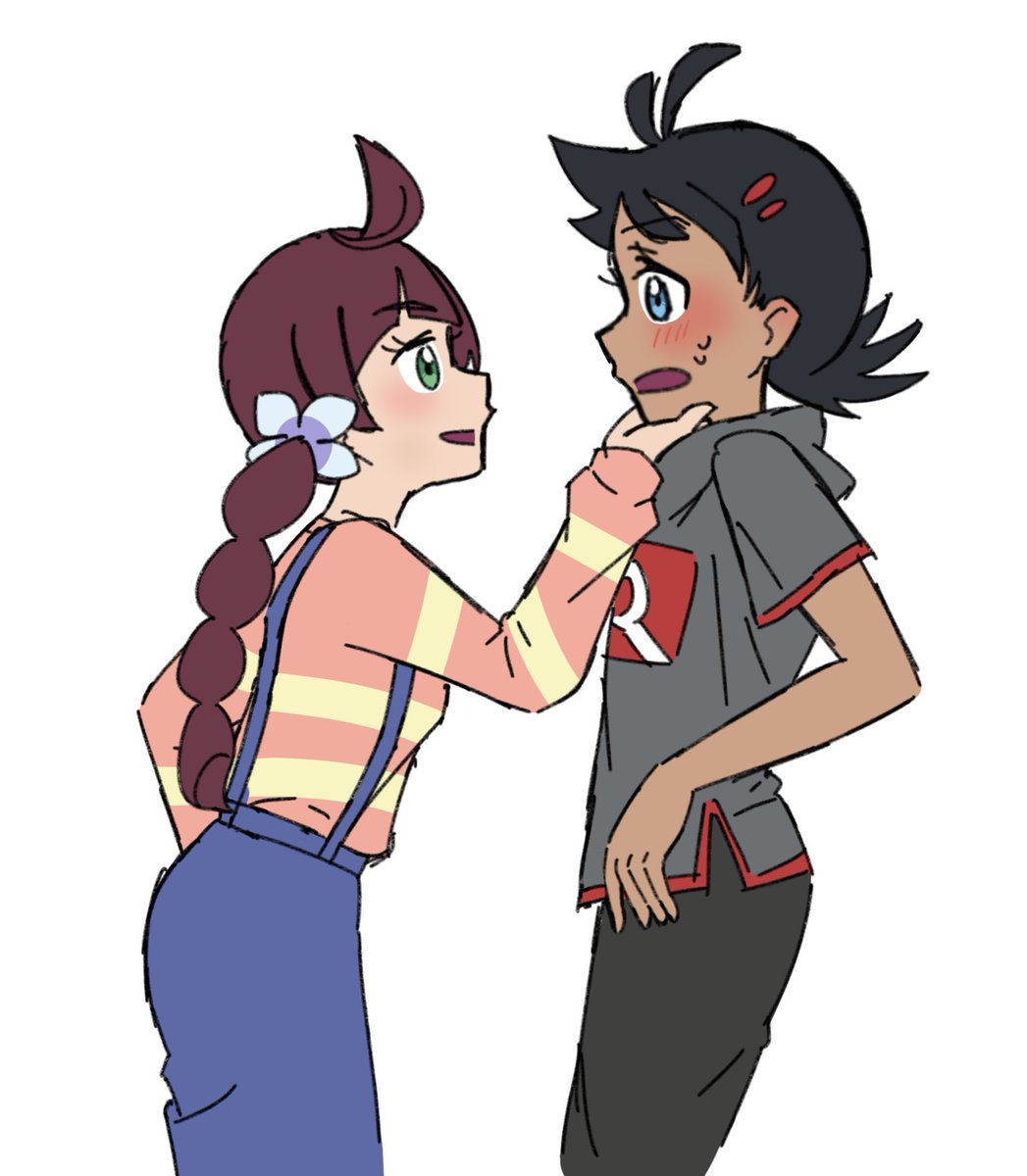 Kin3kg's tweet photo. こっちの世界のゴウとあっちの世界のコハル
ゴウコハ？コハゴウ？

 #アニポケ 
 #pokeart https://t.co/kaURDoeWuT