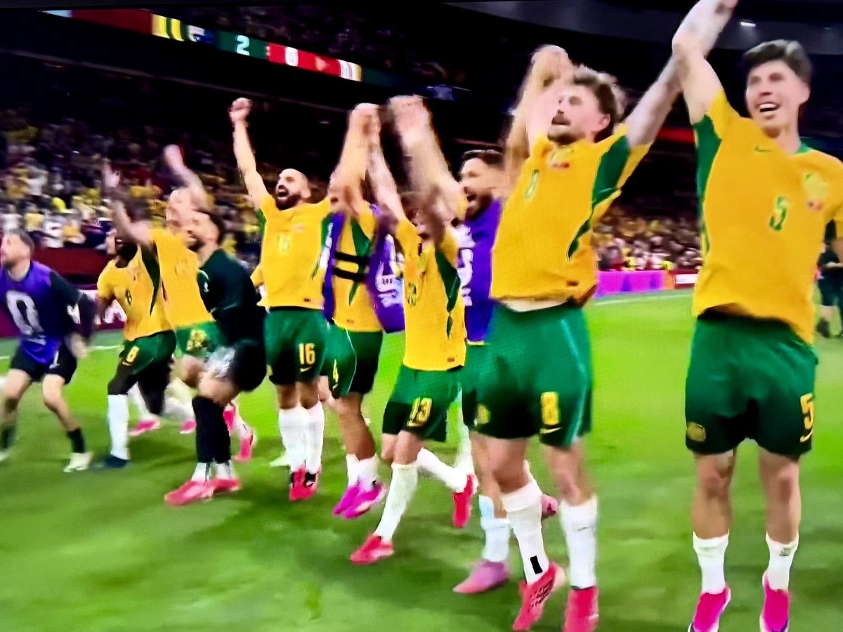 ALeighMP's tweet photo. What a start for the Socceroos. A 2-0 World Cup win over Türkiye, with two cracking goals and a defence that refused to crack. Congrats to the team and every Aussie fan cheering them on. https://t.co/iRhsEkYCha