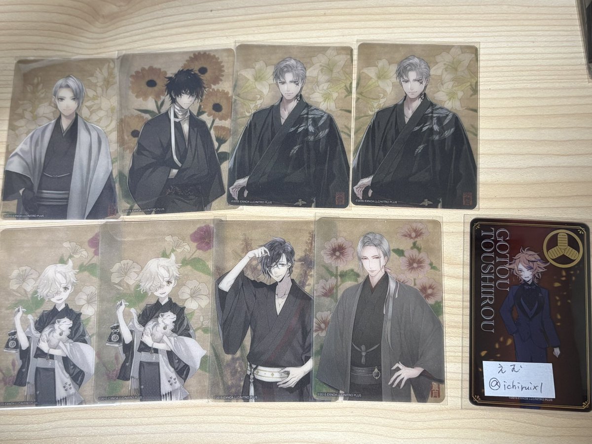 ichiruix1's tweet photo. 《交換 譲渡》刀剣乱舞 華こよみ絵巻 クリアカード クリカ 

【譲】★長義 ★肥前 ☆山鳥毛 〇五虎退 〇明石 〇大般若 桑名 南海 宗三 大千鳥 乱

【求】後藤>>>>定価＋送付

★は画像2枚目から倍数
☆は2枚目から同数
〇は単位交換可
無印は譲渡可 https://t.co/Ha6yItqs2z