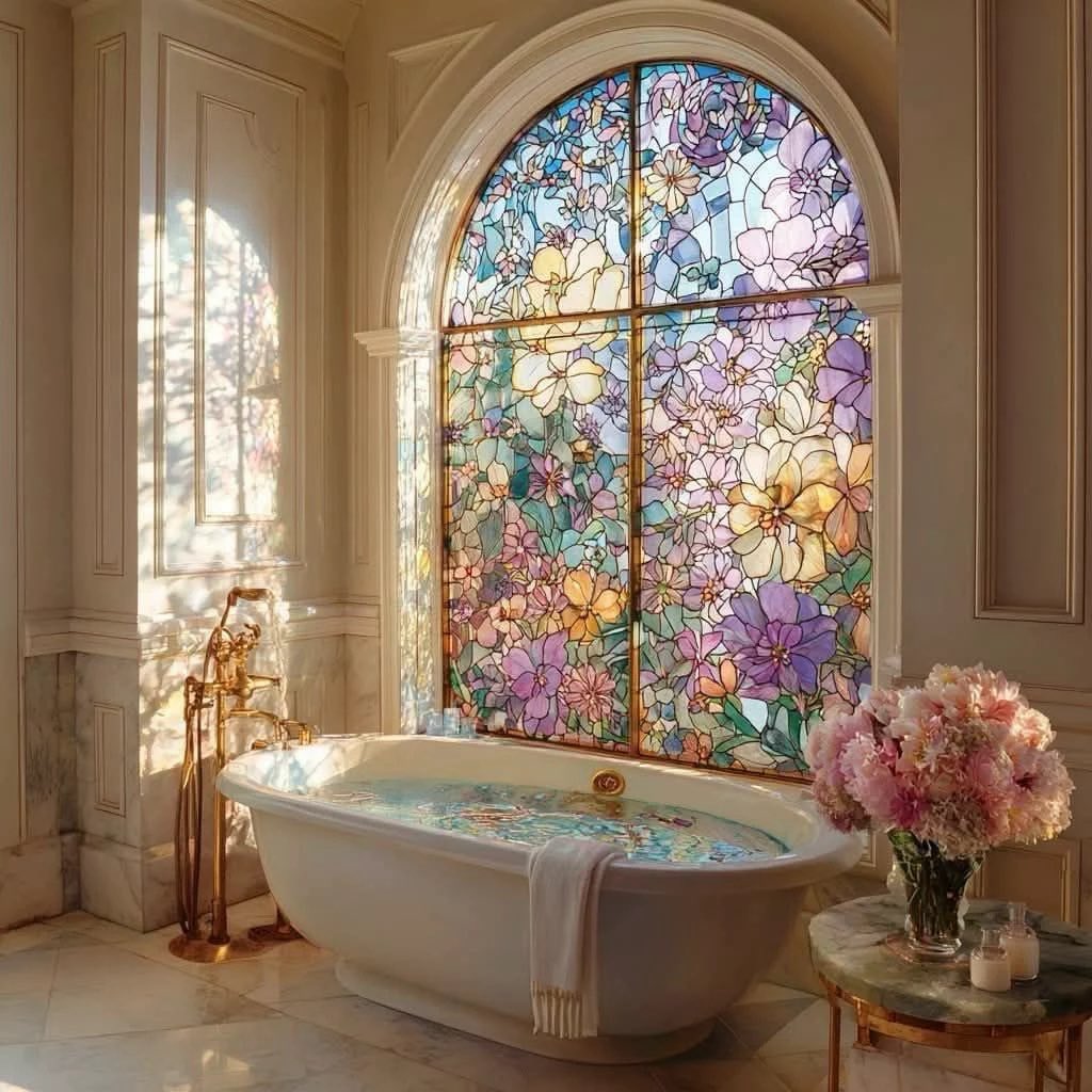 _littlethicket's tweet photo. the beauty of floral painted glass window https://t.co/UhvWFUOPGC