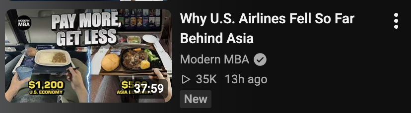 JasonFieber's tweet photo. This thumbnail on YouTube caught my attention. From firsthand experience, it's definitely true. But you could also replace "Airlines" with almost anything else and it'd still be true. https://t.co/sShICOqVt4