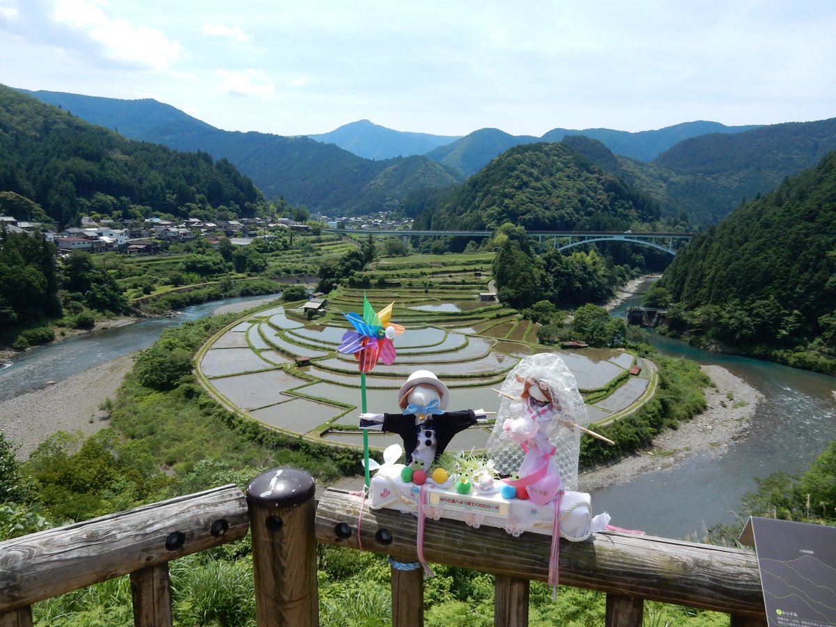 mattyan3wk's tweet photo. 田植えが無事に終わって気分転換に、
有田川町の蘭島(あらぎじま)までドライブ。
ここの棚田で取れたお米は皇室に献上されるのだとか。
二川ダム上流に架かる蔵王橋は、橋の上から水面が見えて、歩くと揺れるスリル満点の吊り橋です。

#有田川町 #ドライブ #インスタ映え https://t.co/mrMq23xVeQ