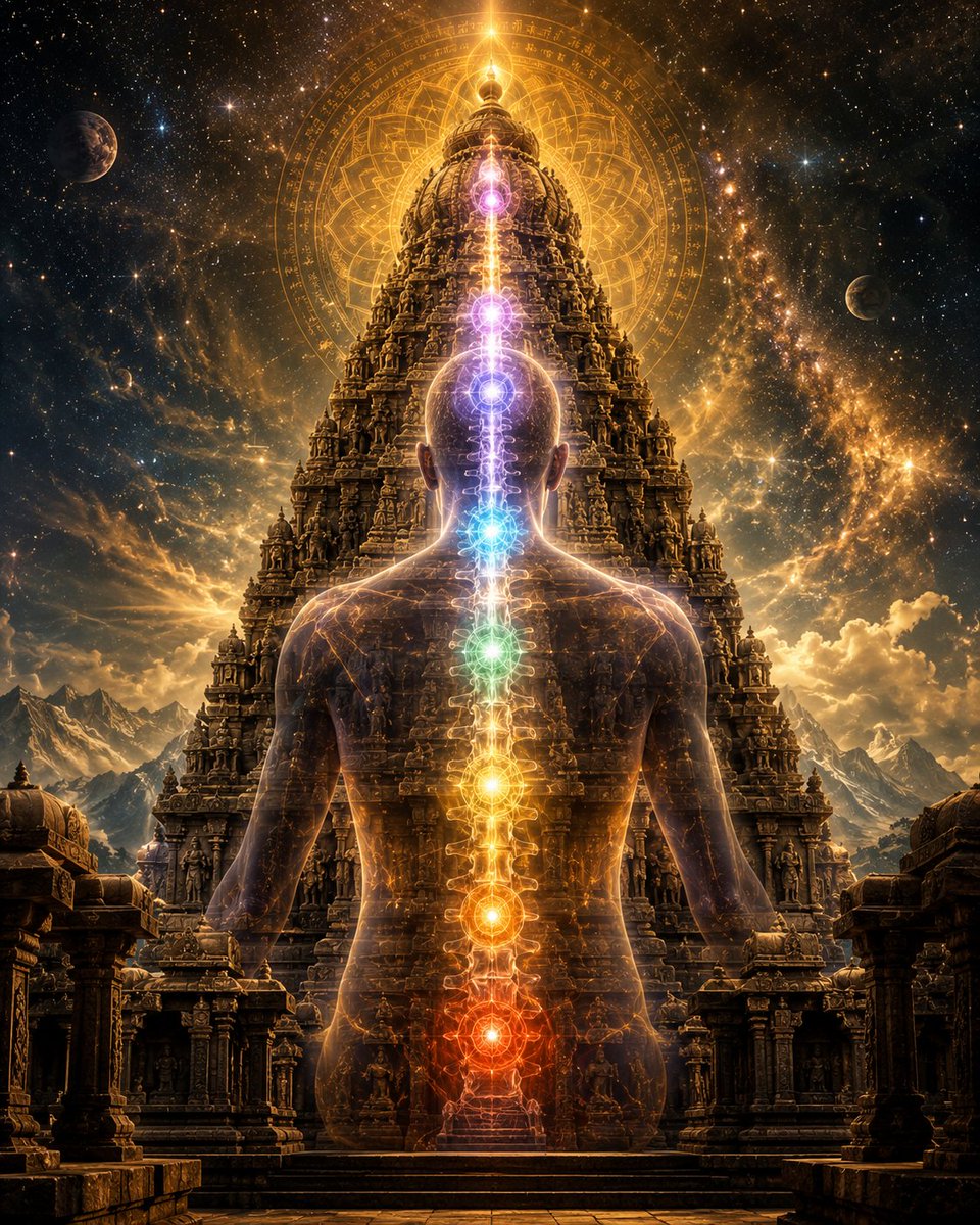 PranavDobale's tweet photo. Above it rises the Shikhara.

Like a spine reaching toward the sky.

Many traditions saw it as the ascent of consciousness from the earthly to the spiritual. 
5/6 🧵 https://t.co/tmAtQw6pH9