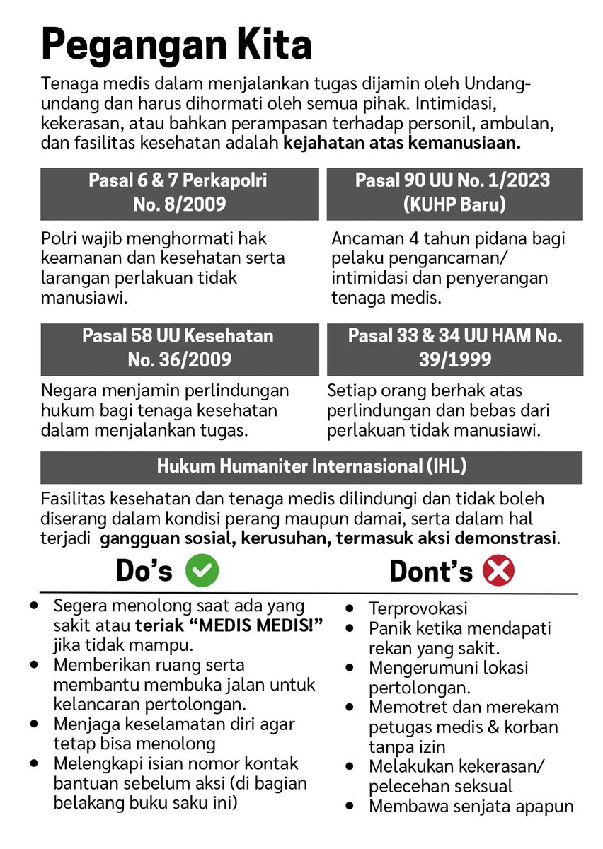 rafenditya's tweet photo. Gaes, semoga gue belum terlambat buat share ini ya. Buat aksi-aksi selanjutnya kita perlu membekali diri dengan kecakapan darurat kesehatan.

Monggo bisa disebarkan dan diperbanyak bebas.
Link download https://t.co/MblcLnzKmf https://t.co/hjwWjCGOPI