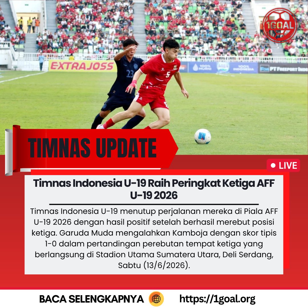 timnassidn's tweet photo. Berita Minggu - Timnas Indonesia U-19 Raih Peringkat Ketiga AFF U-19 2026

Ringkasan: https://t.co/mNv3ppszuB

https://t.co/i7Ni09lo97 https://t.co/n2YqRLCRxm