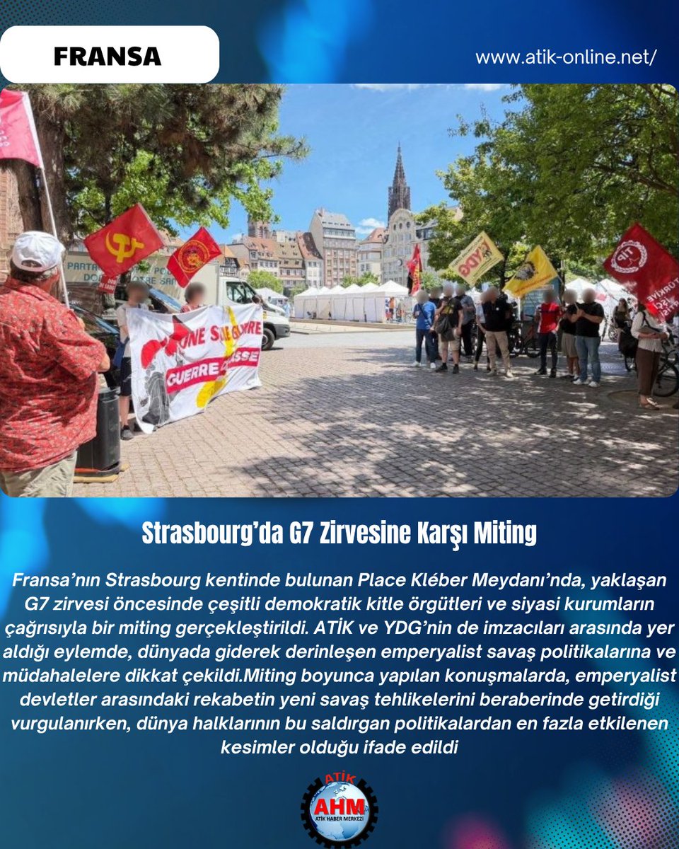 AtikHaber's tweet photo. Strasbourg’da G7 Zirvesine Karşı Miting

https://t.co/4D2c3j9DL4 https://t.co/MgKwFpkW2H