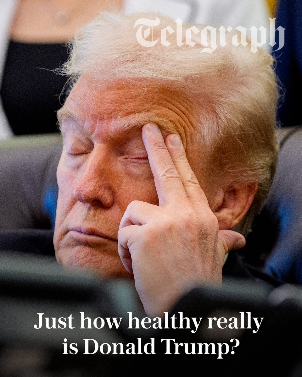 Telegraph's tweet photo. There is one persistent query that is guaranteed to irk the Donald Trump: “How is your health, Mr President?”

As the US president turns 80, his fast food diet, rapid weight gain and public nodding off habit raise scrutiny over his fitness to serve.

🔗: https://t.co/Oz4x2do0AS https://t.co/MJ2kbU91Ko