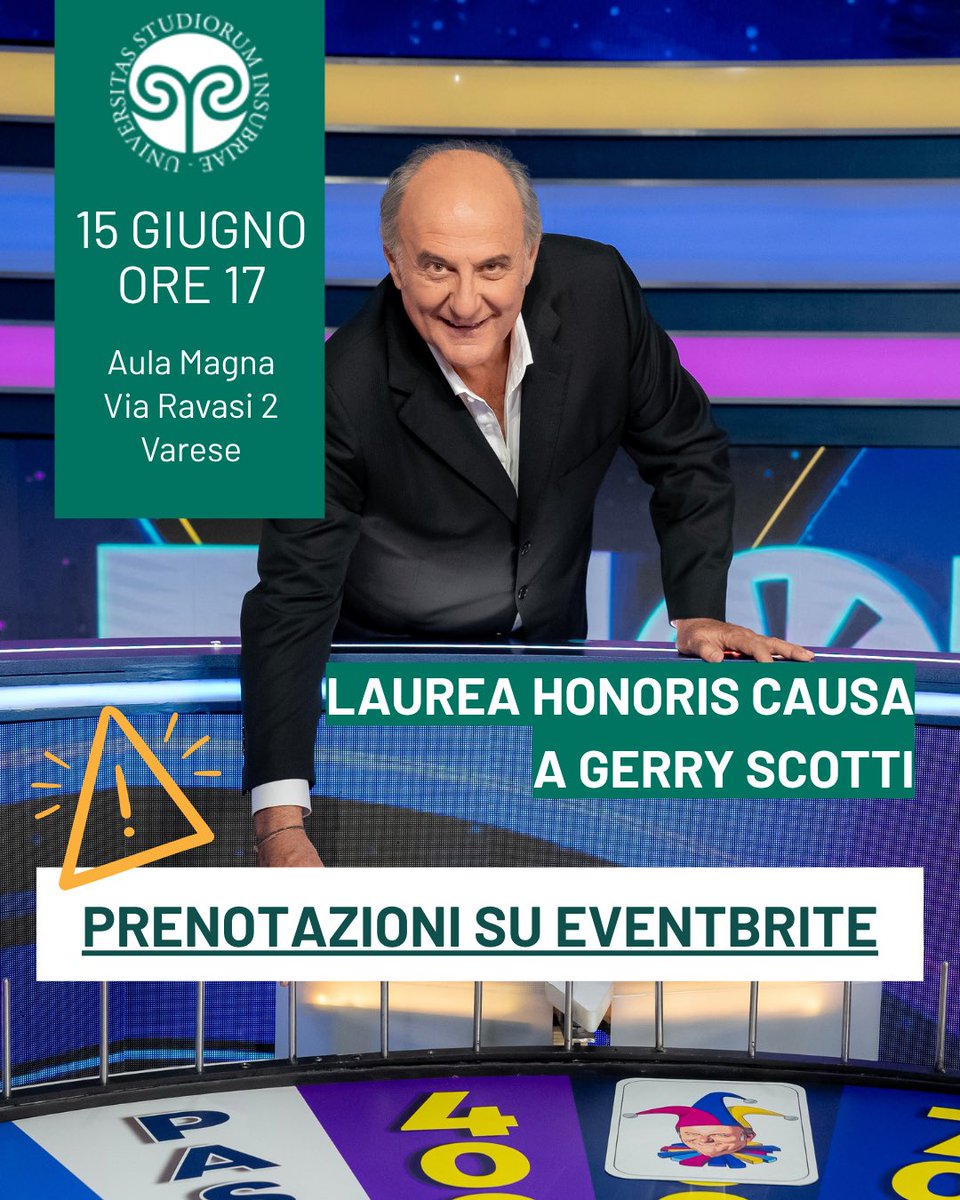 adrede56's tweet photo. Il mio Ateneo, ancora per poco tempo, conferisce laurea honoris causa a Gerry Scotti. Ben per lui, ma non in mio nome. https://t.co/wOvBVJfJHN