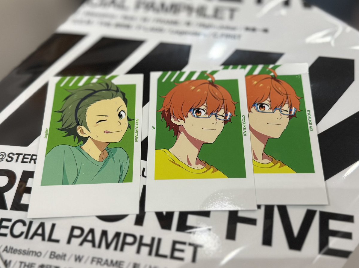 5jo_u5's tweet photo. 【交換】SideM FiFS展 渋谷 表情フォトカB

譲: 
Rキリオ
N享介、翔太

求: 
R想楽
Nクリス、想楽

現在現地におります。
お気軽にお声掛けください https://t.co/A6Jqe5668E