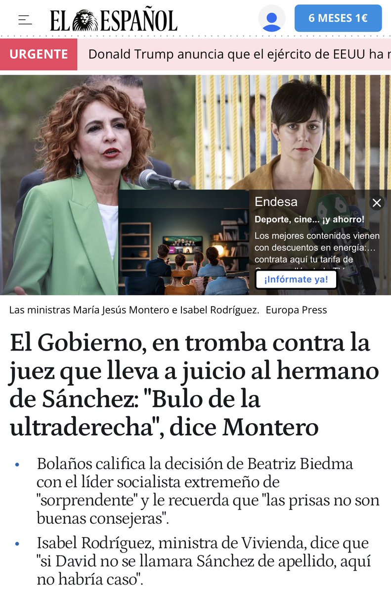 natalia_velilla's tweet photo. 1. Son varias las campañas de desacreditación y acoso a la jueza de Badajoz. Su pecado ha sido sentar en el banquillo al hermano del Presidente. Periodistas, ministros, tertulianos y ejércitos de bots contra ella. La permanente del CGPJ ha salido en su defensa. https://t.co/jq9QcFwyhC