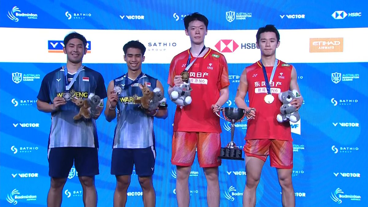 BadmintonTalk's tweet photo. #AustralianOpen2026 - Men's Doubles

🥇Chen Bo Yang/Liu Yi (CHN)
🥈Sabar Karyaman Gutama/Moh. Reza Pahlevi Isfahani (INA)

Congratulations to both pairs! https://t.co/0FalL3Y3L0