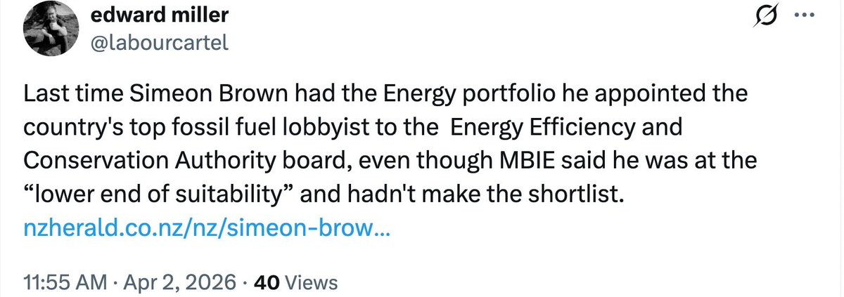 HuiaSue's tweet photo. Min of Transport #SimeonBrown recklessly pushing high car #speeds, canning cycling, rail, EV incentives that reduce #emissions &amp; pushing privatised public roads, tolls, injuries &amp; death! Totally irresponsible! #nzpol #resign 
https://t.co/qx2YnQT0mu https://t.co/1pNMbooD4c