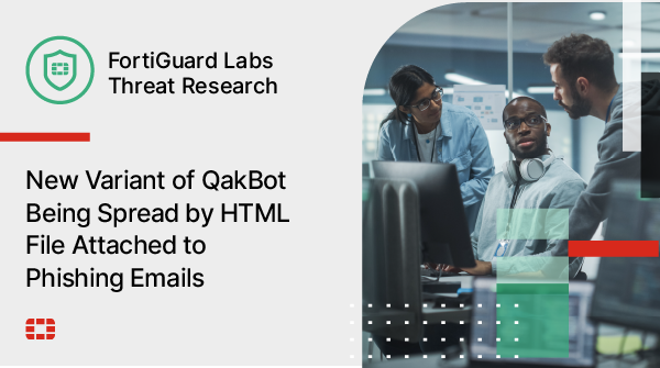 BigZiii's tweet photo. .@FortiGuardLabs discovered a #phishing campaign spreading a new variant of the information stealer and banking Trojan #QakBot. 

Read our analysis blog to learn how the HTML file can lead to executing the QakBot variant, what actions it takes, and more: https://t.co/AxFmO1pdiO https://t.co/1GsB9pSMMf