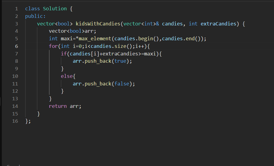 CodeAyushD's tweet photo. One of the Most easiest problem  I have ever seen on Leetcode is: 1431. Kids With the Greatest Number of Candies.I have attached the solution.If anyone has better approach please share. https://t.co/sYGlVpRmWL