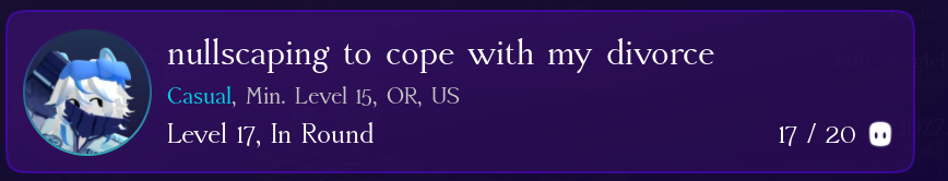 Strange Nullscape Lobby Names tweet media