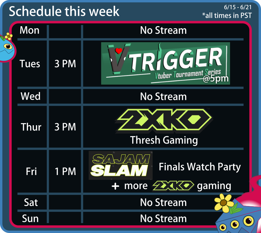 UnbreakableDoof's tweet photo. Taking it a bit slow this week, but excited to participate in a vtuber Strive tournament and watch some slamming with yall.
#GGST #2xko
https://t.co/0CXEXroZtl https://t.co/RWHeTS4BoE