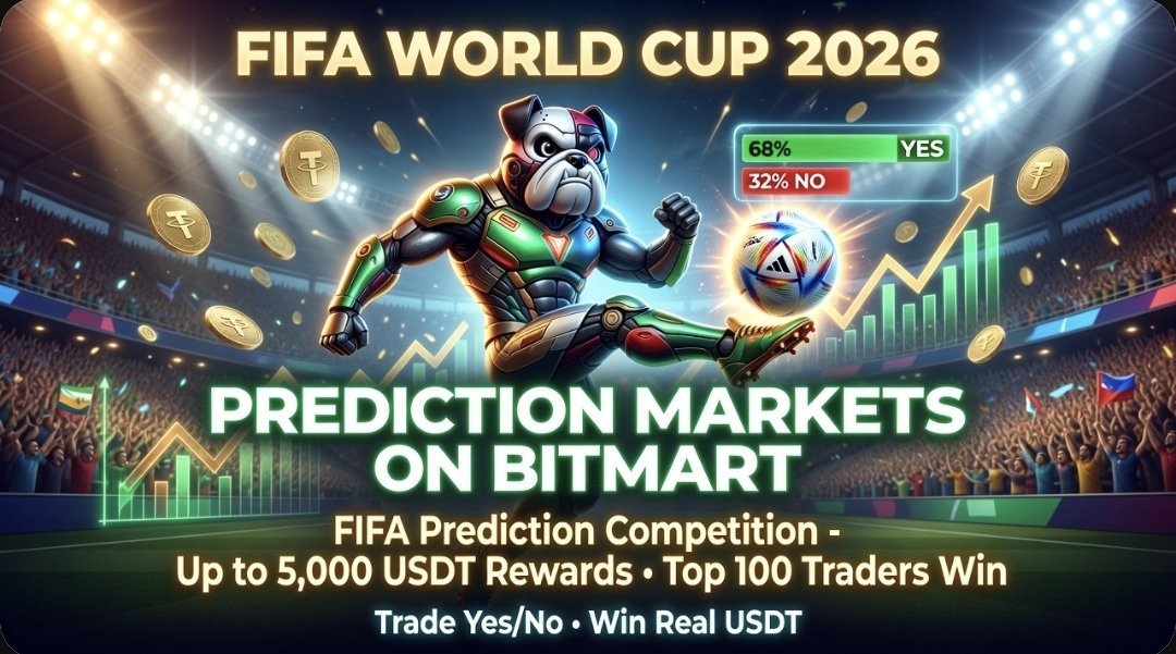 ArchieCalls's tweet photo. 🚀 FIFA World Cup 2026 Prediction Markets on BitMart  
Turn Your Football Knowledge into Real USDT Rewards ⚽🏆🌍

The largest FIFA World Cup ever is happening right now across Canada, Mexico, and the United States with 48 teams 🔥 Every match is full of excitement and you can turn your predictions into real profits on BitMart.

🔥 How It Works:
✅ Trade simple Yes/No binary contracts using USDT  
✅ Predict match winners, group stages, top scorers, goal totals, and overall champion  
✅ Buy low, sell high, or hold until settlement  
✅ Real-time prices based on crowd wisdom

🔥 FIFA Prediction Competition
💰 Up to 5,000 USDT Real Rewards  
🏆 Top 100 Traders Can Win!

Direct Link to Prediction Markets:  
🔗 https://t.co/W9Ic2h7wOj

🔥 Quick Start Guide:
1️⃣ Register via referral link → https://t.co/dKRbCaOUuq  
2️⃣ Deposit USDT  
3️⃣ Go to Predict → Sports → FIFA World Cup  
4️⃣ Start trading and climb the leaderboard

The group stage is heating up with plenty of surprises ⚡ Whether you're a football expert or passionate fan, this is your chance to monetize your knowledge with crypto.

Who will lift the trophy in your prediction? France, Spain, Argentina, or a dark horse? Share your pick in the comments. 🔥🏆

#FIFAWorldCup2026 #BitMart #WorldCupPredictions #PredictionMarket #CryptoTrading #EarnUSDT #FIFAPredictionCompetition