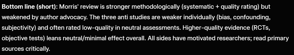 znd11's tweet photo. @KrieEis @radaraioi @MeatySoy @worldwidesteez @aeugchad Look bro I have no stake in this. I'm not going to manually compare the 36 articles they reviewed to the 5 you linked (ill let grok do it) but if those 5 are enough to convince you, despite their apparent issues, so be it. https://t.co/ugrdfvglkW