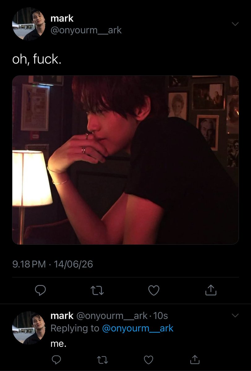 theunsaidthin's tweet photo. markhyuck one tweet.
when you accidentally saw your ex at bar https://t.co/CERF0CTcR6