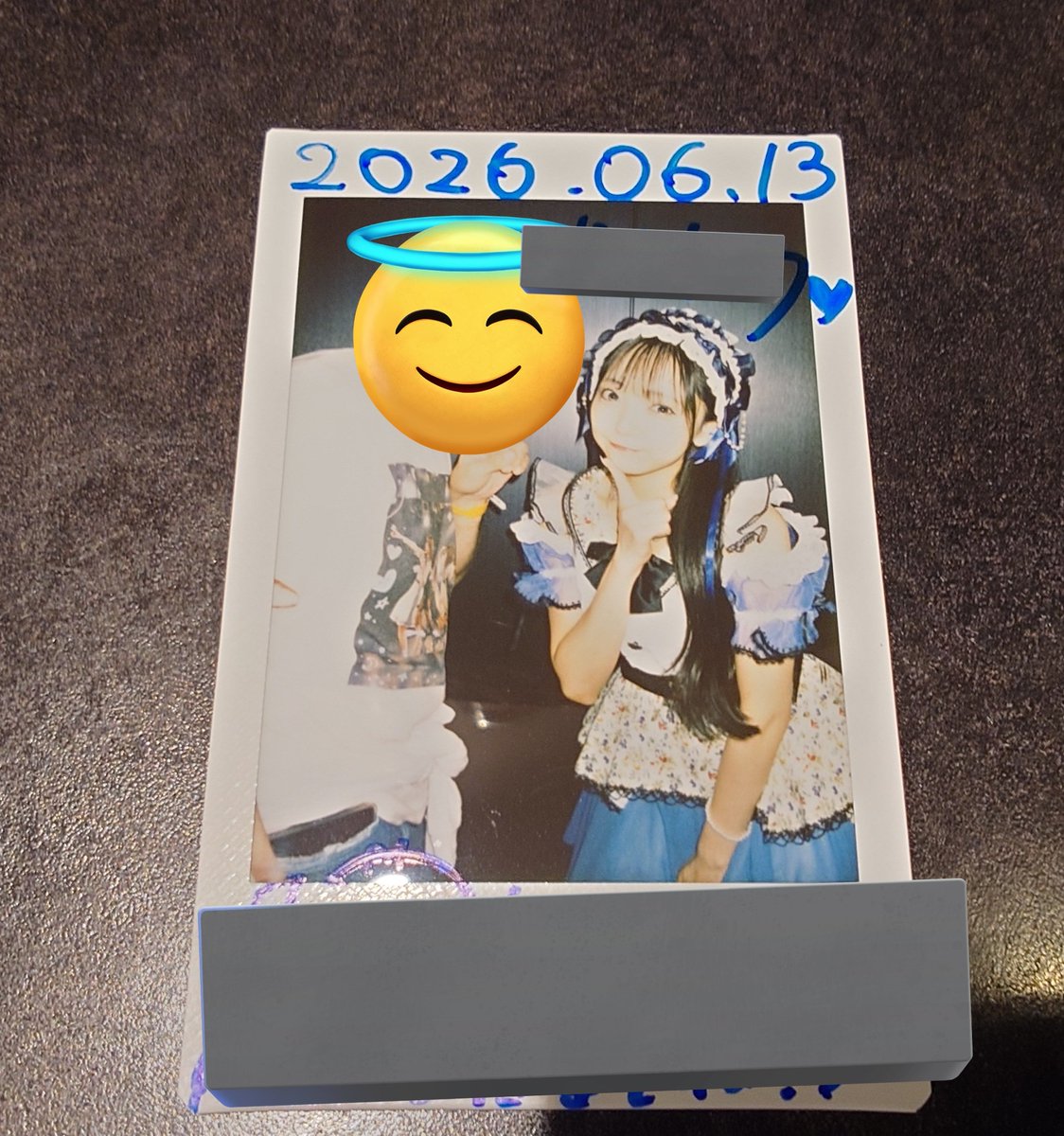 6/13のチェキ③ COLOR of COLORの咲良南那ちゃんと、2年前別グループの