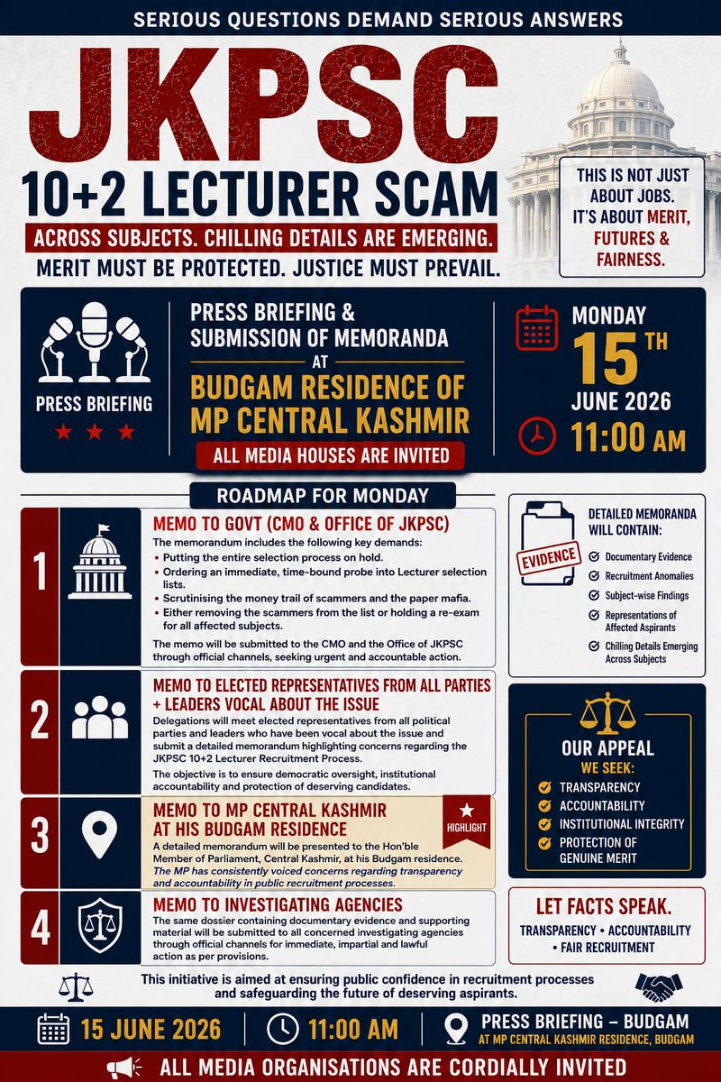 chocopsc's tweet photo. We are watching. Most political parties seem uninterested in addressing the recent alleged paper leak concerns in J&amp;K. Barring a few voices, silence surrounds the alleged irregularities in the JKPSC +2 recruitment process. We will not forget. We will not forgive.

@JKNC_ @jkpdp https://t.co/f2H78P59J7