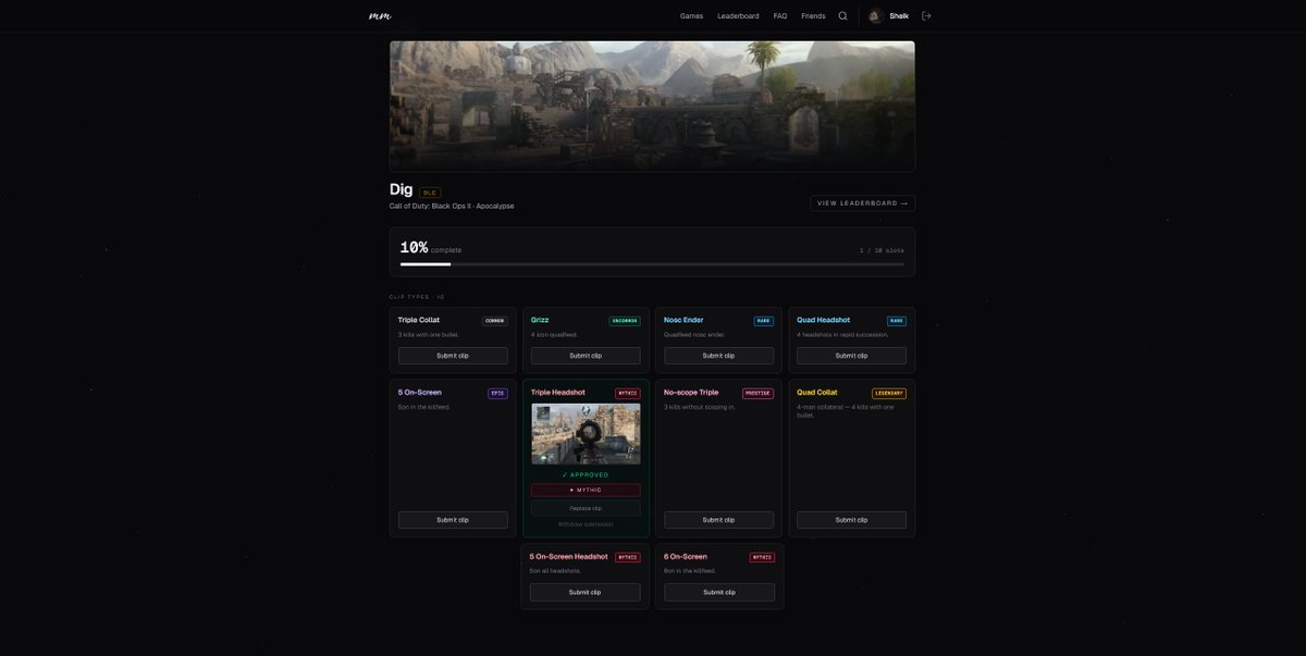 SheikYGO's tweet photo. 🚨 CALL OF DUTY GAMERS 🚨

There is a NEW way to track clips across Call Of Duty titles

Leaderboards

Friends List

Clip Tracker Per Map

Clips Rated Off Rarity 
(Common, Rare, Epic, Prestige, Legendary, Mythic)

Can Choose Console OR PC

JOIN TODAY! ❤️

https://t.co/qZW5stiplu https://t.co/E5ygHfRcOu