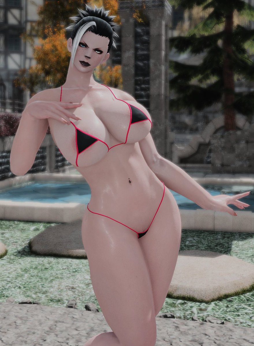 A_Roses_thorns's tweet photo. Everyone else is posting new swimsuit pictures so I wanted to join in! 🖤🤍 https://t.co/ZjEq3grk05