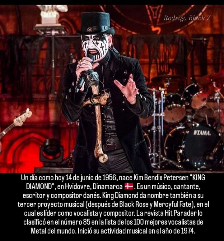 RodrigoBlackZ's tweet photo. HOY EN LA MÚSICA 🎶.
Un día como hoy 14 de junio de 1956.
Nace : KING DIAMOND, en Hvidovre, Dinamarca 🇩🇰.
@Bel29553222 @mercyaguirre201 @Suzieleapsat69 @BernyGodoy1 @pxcarreraf @RosangelGAular @moi70carper @White66Walter @Lalo_Hammett #vocalistas 🤘 🖤 🦇 🇪🇨 https://t.co/c3hq9yEN5a