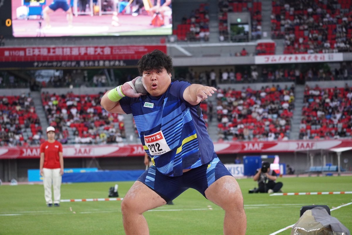 jaaf_official's tweet photo. /／
【#日本選手権】3日目
\＼

◆男子砲丸投決勝 結果
1位🥇#森下大地（関彰商事）18m69
2位🥈#奥村仁志（センコー）18m06
3位🥉#稻福颯（坂口捺染）17m79

✅速報
https://t.co/iGJIDglOeW

#ナンバーワンだけが見られる景色がある
#陸上 #アジア大会 #日本代表選考会 https://t.co/uaGjk91IWK