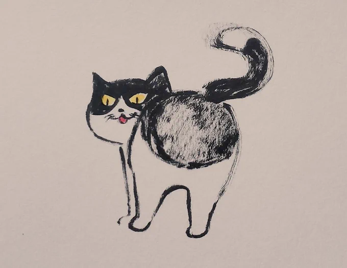 ネコをかわいく描くのは、本当に難しい。実物が可愛すぎて、とても追いつかない。