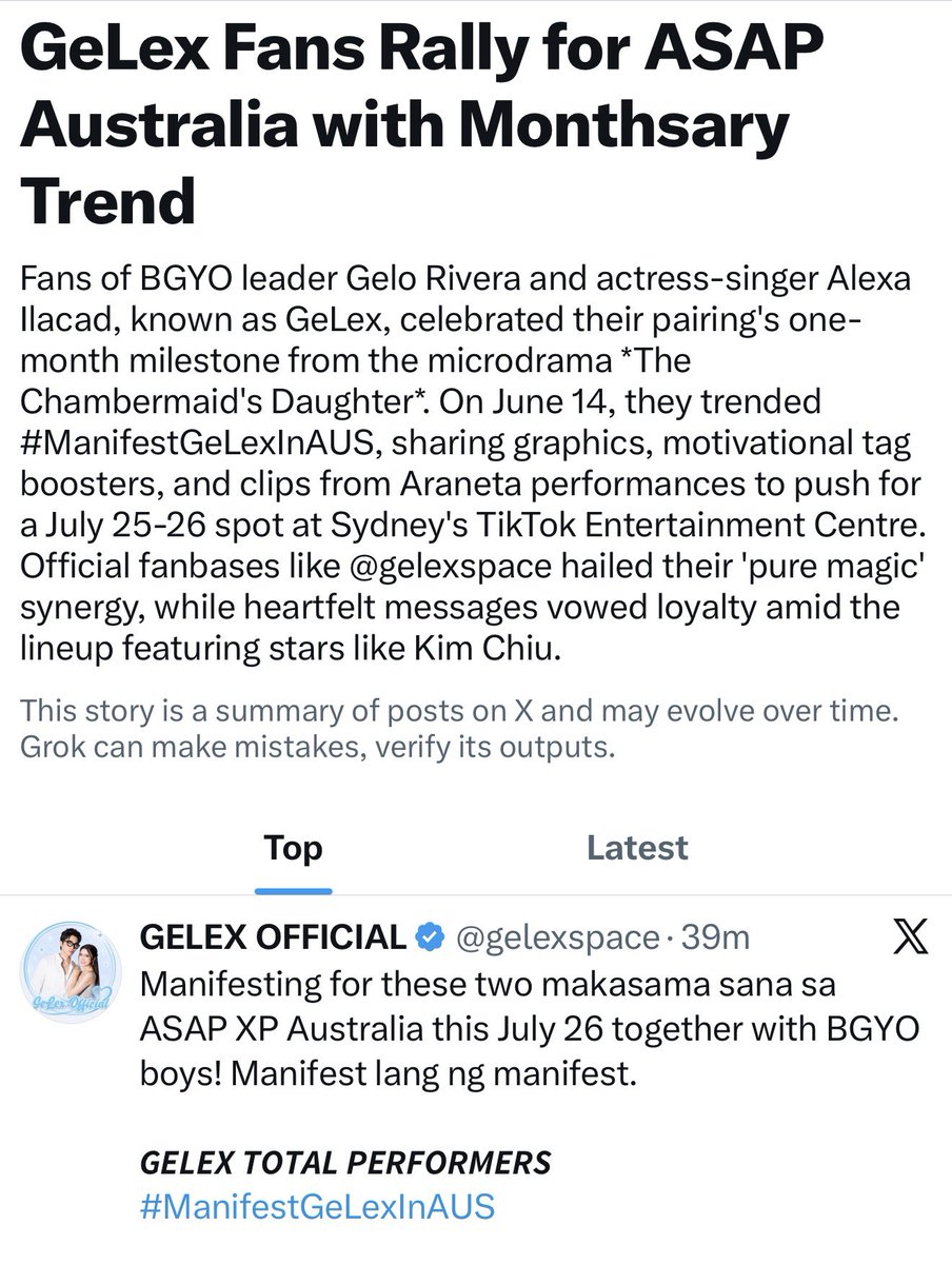gelexspace's tweet photo. GELEX TOTAL PERFORMERS
#ManifestGeLexInAUS
#GeLex https://t.co/2u5SajQAbg