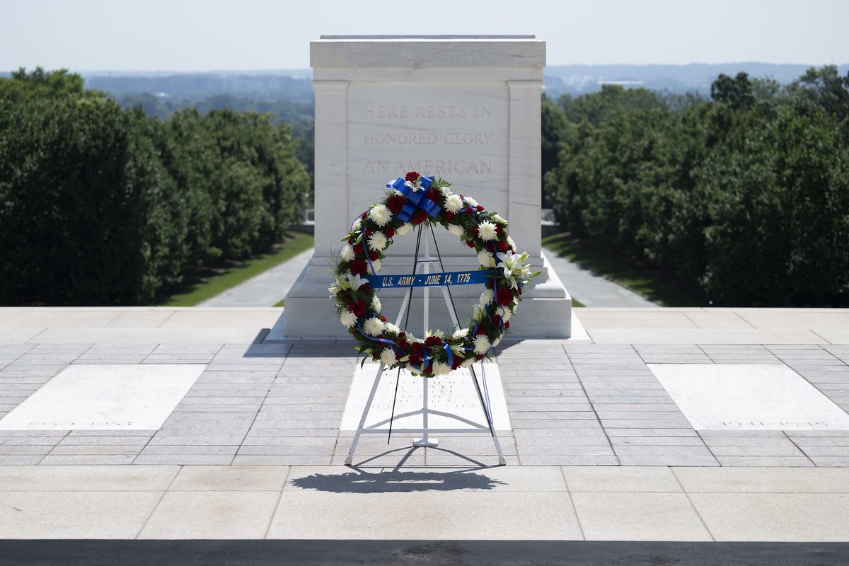 ArlingtonNatl's tweet photo. The Army Full Honors Wreath-Laying Ceremony in honor of the Army’s 251st birthday will take place at 9 a.m. today at the Tomb of the Unknown Soldier at Arlington National Cemetery. 

Watch it LIVE here:  https://t.co/oziyfypOXn https://t.co/k6IPtha9Ny