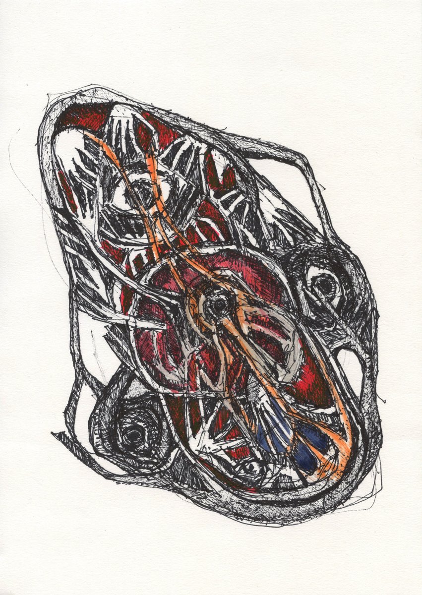 Pintanescu's tweet photo. My heart is in your hands - Miquel Àngel Pintanel (2026). Ink drawing, DIN A4 https://t.co/N81oKhTFgt