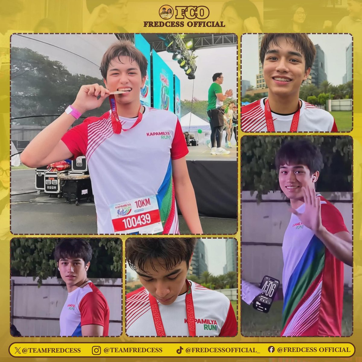 teamfredcess's tweet photo. 10KM cleared! 🏃‍♂️💨 So incredibly proud of you, Fred! Seeing that bright smile and dedication always inspires the whole fandom. Keep running towards your dreams, we are always right behind you! 💛✨
#FredcessOfficial #KapamilyaRun https://t.co/pgCsPPBdo2