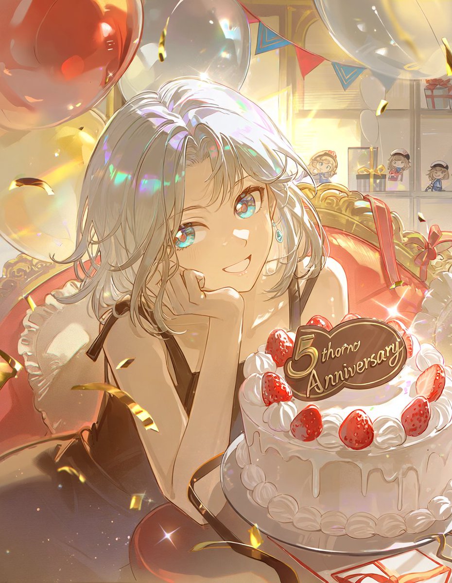 polineyar's tweet photo. あんこちゃん活動5周年おめでとうございます！🎉 

今回はAIで作成したお祝いイラストになります。 
 
来年の周年では、自分で描いたイラストでお祝いできるように頑張ります！  

いつも楽しい配信をありがとうございます！✨
#AkojImArt https://t.co/0UUG3SfizO