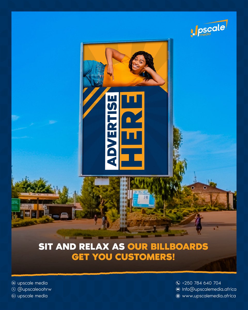 upscaleOOHRw's tweet photo. 🎯 Our billboards get you customers.

More visibility leads to more inquiries, more visits, and more sales. Put your brand where people can’t miss it.

#UpscaleMedia #OOHAdvertising #BillboardMarketing #BrandVisibility #GetMoreCustomers https://t.co/Z6ZVwpAARb
