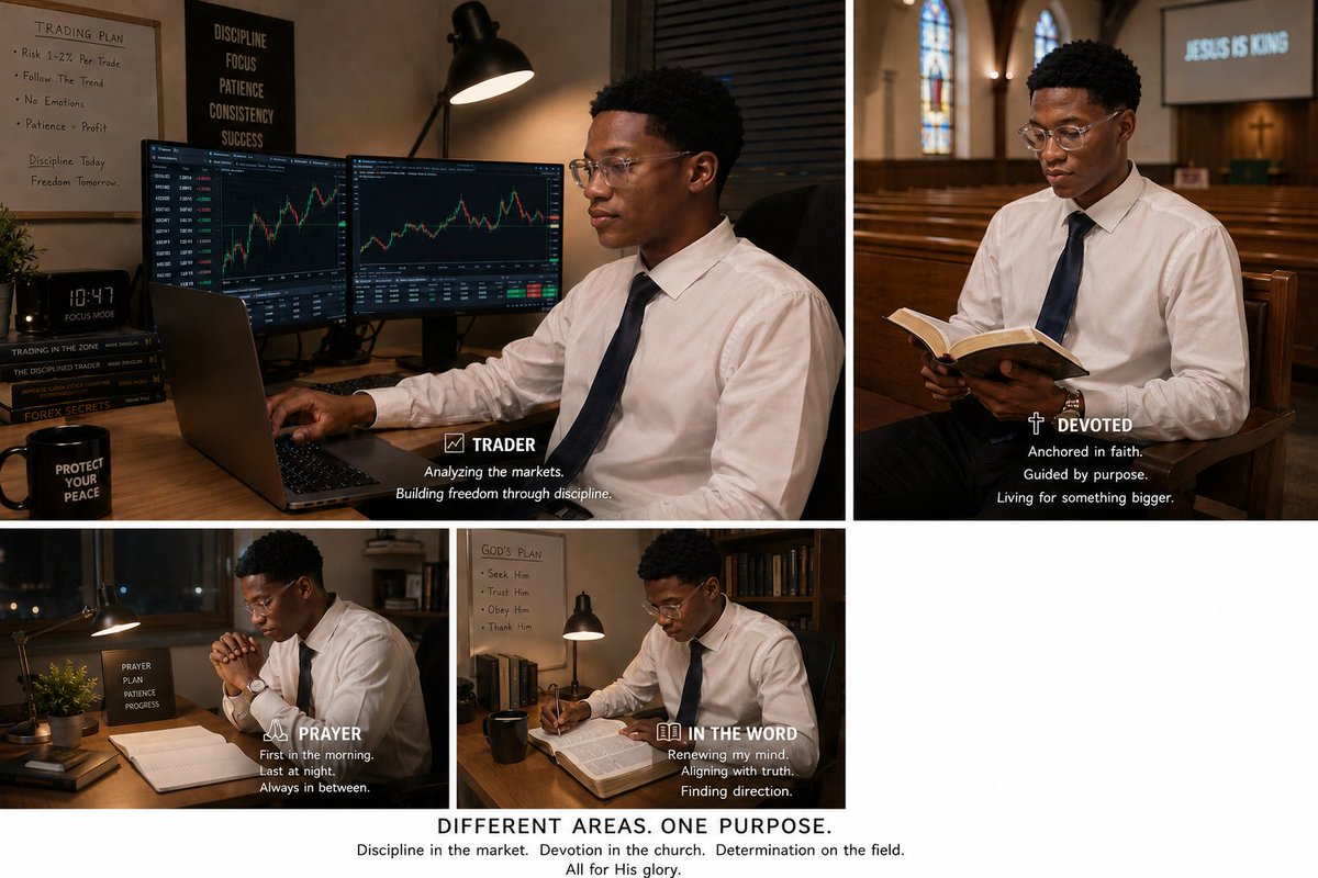 Ivokoro's tweet photo. Success, whether in your spiritual life or your trading journey, comes through dedication, consistency, and continuous learning.
Study the Word. Study the charts. Stay faithful. Stay disciplined.
Have a blessed and profitable Sunday! 📈🙏 https://t.co/gsn9Cof4pf