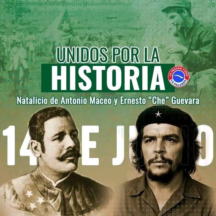 LorenzoOsbel's tweet photo. Antonio Maceo y Ernesto Guevara representan épocas diferentes, pero coinciden en fecha de nacimiento y en el hecho de que son referentes en la historia de nuestra Patria #LasTunas #PorLasTunasLaVictoria #SíSePuede https://t.co/JwCzysuuwC