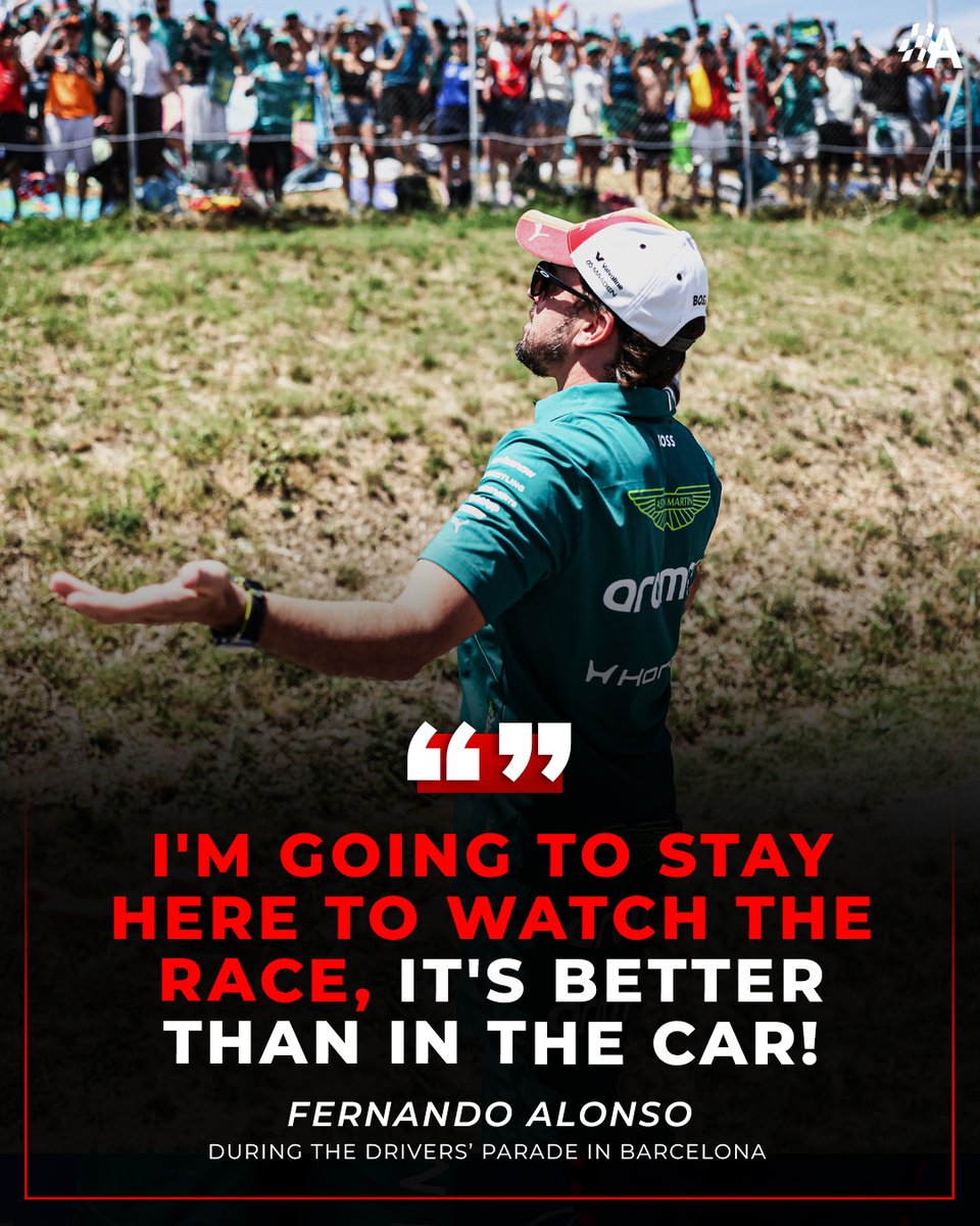 autosport's tweet photo. Fernando Alonso wants to spend his final Grand Prix in Barcelona with the fans instead of in the Aston Martin 😅 https://t.co/oU4FRoyORp