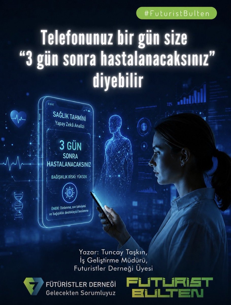 FuturistlerDern's tweet photo. Gelecekte en iyi doktor, hastalanmadan önce sizi uyaran yapay zekâ olabilir.

Akıllı aynalar, tuvaletler, giyilebilir cihazlar ve yutulabilir sensörler sayesinde sağlık hizmetleri reaktif değil, proaktif hale geliyor.

Sağlığın geleceği: Tahmin et, önle, koru

#YapayZeka #Health https://t.co/KVlNWdHS67