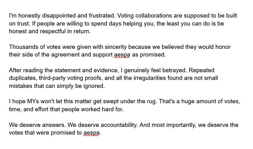 winterfuyu0101's tweet photo. 📢 Hi MYs, Please take a minute to read THIS🚨

‼️RT the original post and share it with all MYs group chats you're in. Help spread awareness so more MYs can understand what happened and why this matters!  

Thank you 🫡
#aespa #에스파 https://t.co/B5BAKoQkMi