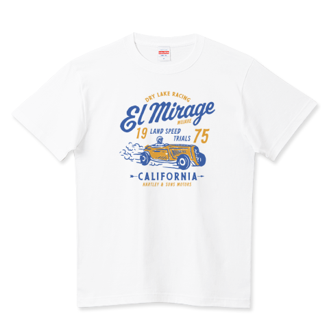 BRGrpc's tweet photo. NEW DESIGN「El mirage」
カリフォルニア州の乾燥湖「エル・ミラージュ」で開催されているエル・ミラージュ・ドライレイク・レースを題材にしたデザインです。
#Tシャツトリニティ #アメカジ
https://t.co/dCMfLXx4An https://t.co/sAEunCfe49
