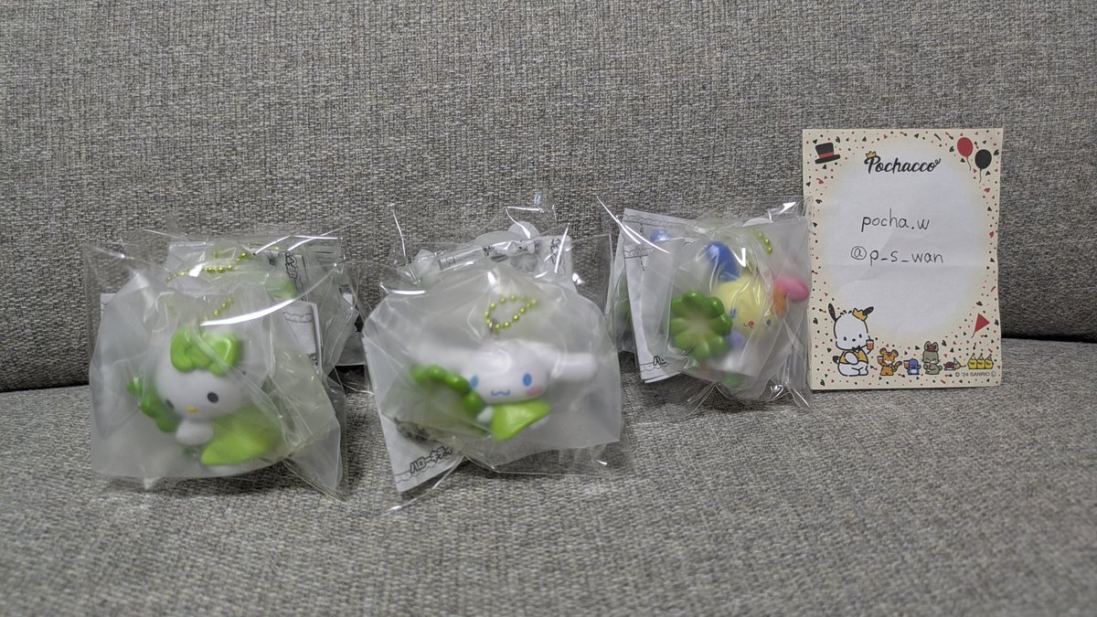 p_s_wan's tweet photo. サンリオ ガチャ 交換 譲渡  ポチャッコ
よつばのクローバーマスコット

【譲】写真のもの
ハローキティ
ウサハナ
シナモンロール（シナモン）

【求】
同異種ポチャッコ≫定価

名古屋駅近辺にて手渡しのみ!郵送✕
ポチャッコをお持ちの方はお気軽にお声がけください☺よろしくお願いします! https://t.co/IpjxVlZlEh