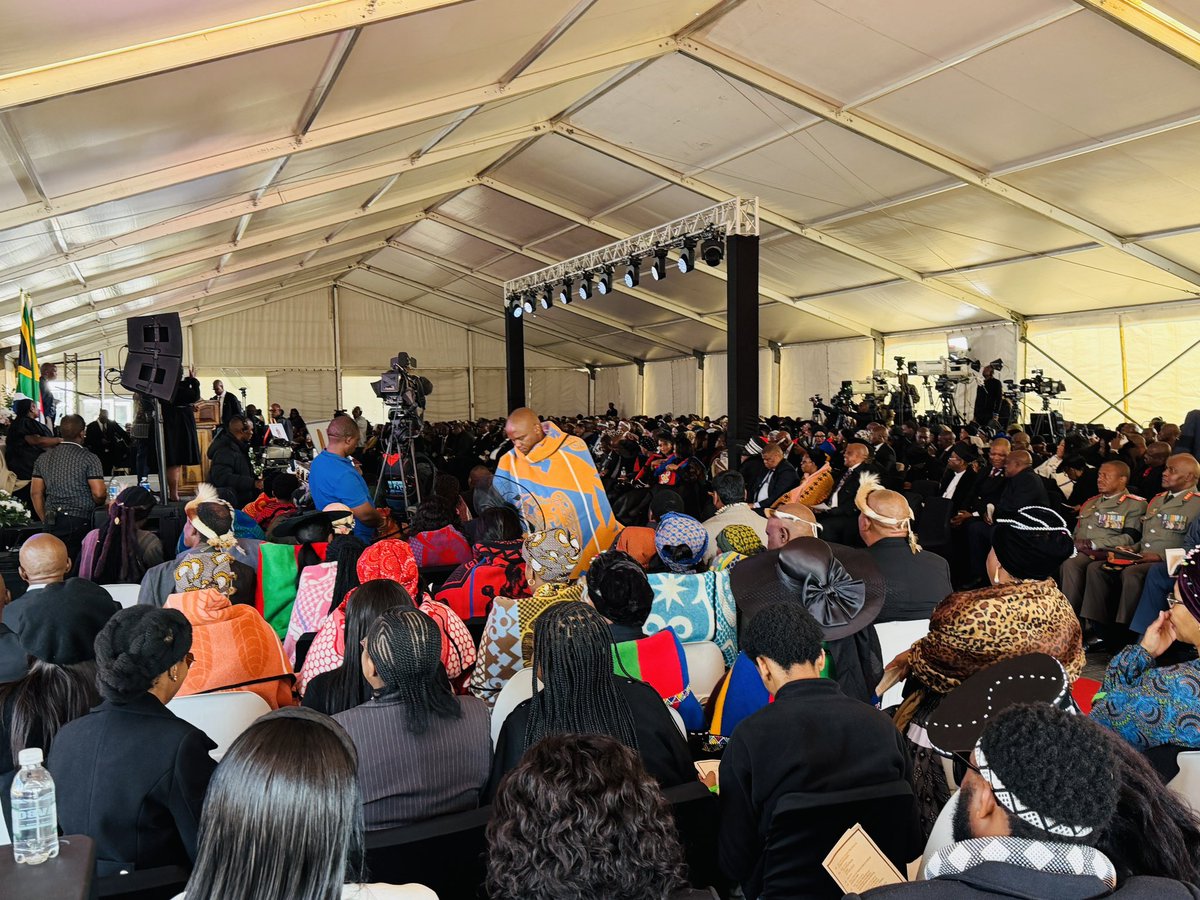 GCISMpumalanga's tweet photo. HONOURING ROYAL LEADERSHIP AND LEGACY 

Her Majesty Queen Manyaku Maria Thulare, also known as Queen Regent Hlapogadi Leganabatho II of the Bapedi Nation, joins dignitaries, traditional leaders and communities in paying tribute at the Special Official Memorial Service for the late Ingwenyama Enock Makhosoke II Mabhena.

The nation remembers His Majesty’s life of service, leadership, wisdom and dedication to the people of the AmaNdebele Nation.

May his legacy continue to inspire generations.

#KingMakhosokeII
#RoyalLegacy
#HonouringOurLeaders
#GovZAUpdatesMP