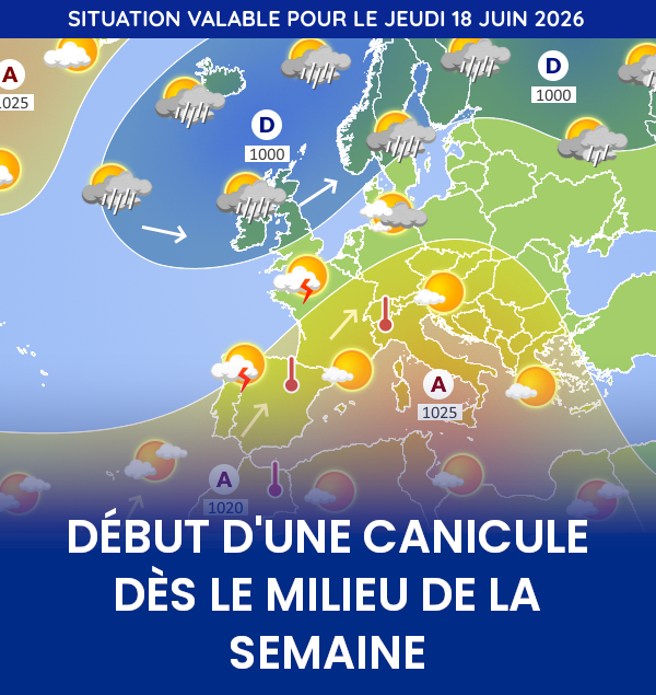MeteoExpress's tweet photo. ☀️🌡️ La semaine à venir sera de plus en plus chaude avec le début d'une canicule dans plusieurs régions. Plus d'infos au https://t.co/XEnX2p8HEk https://t.co/0BoCWtg8ED