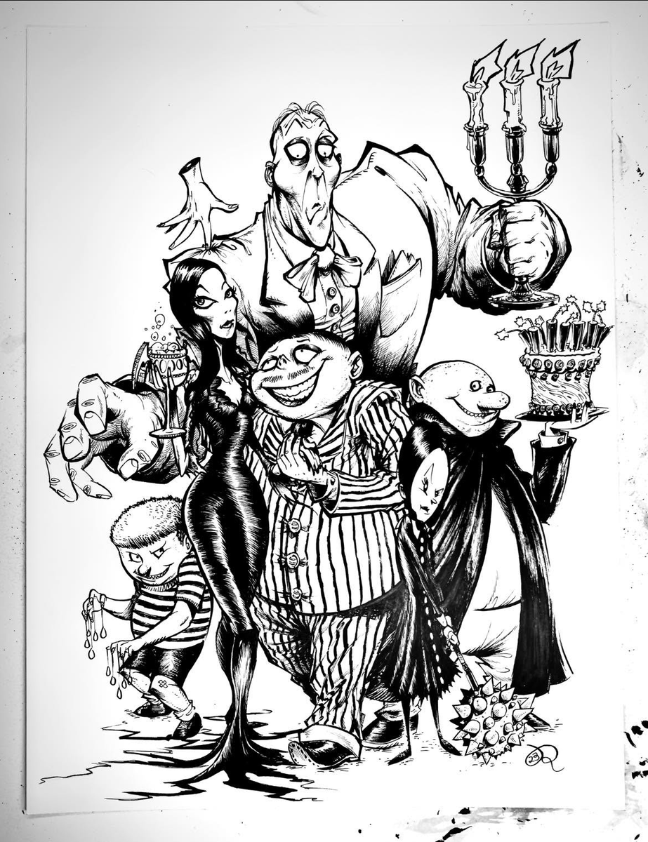 ColoursbyIQ's tweet photo. Finishing off another color that I had sitting half finished for way too long. My coloring over Ryan Lee's great Addams Family art https://t.co/mwgp1wQaAV