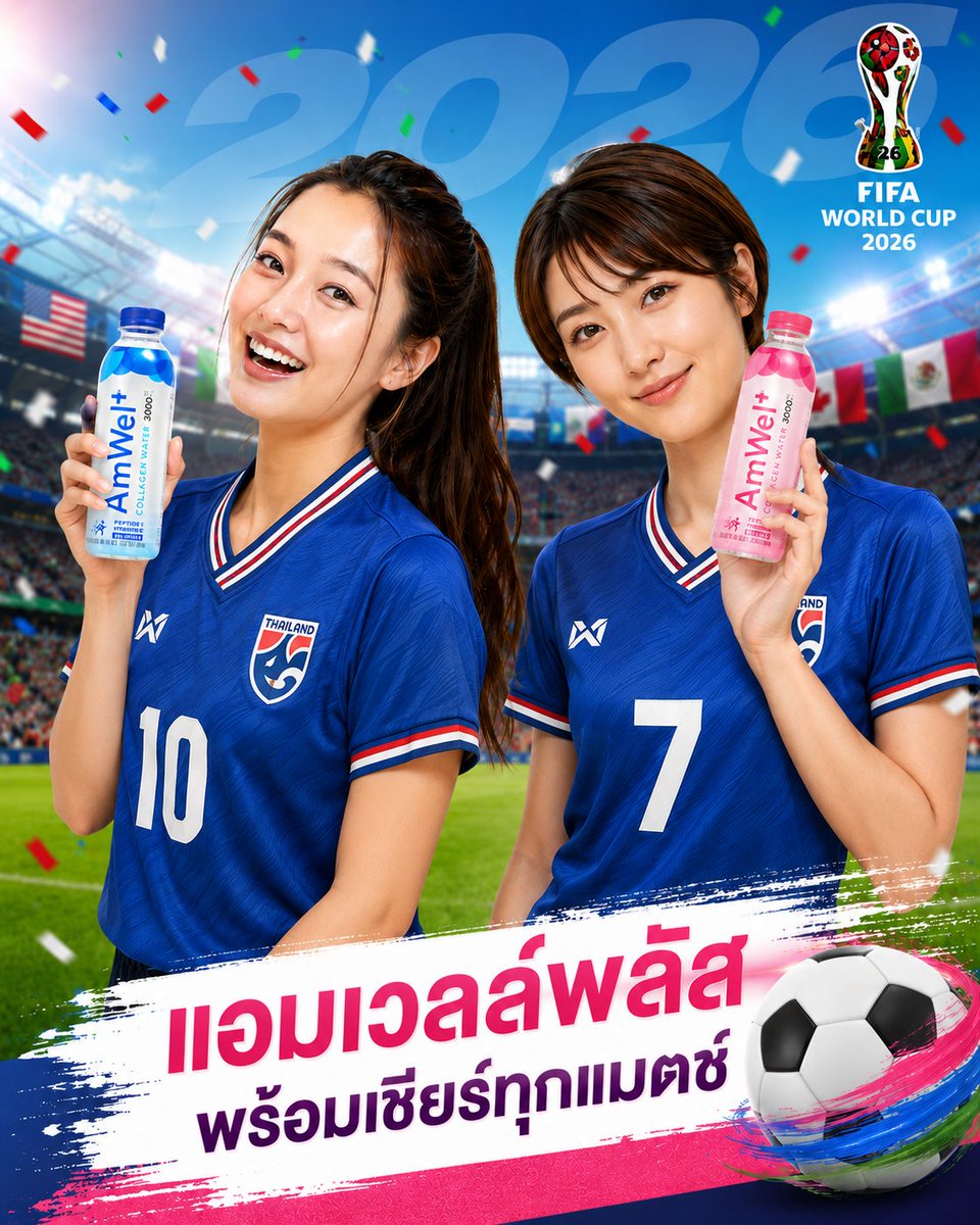 Amwelplus_'s tweet photo. เชียร์ให้สุดแล้วพักมาดื่มแอมเวลล์พลัส📣
แอมเวลล์พลัส พร้อมเชียร์ทุกแมตช์⚽

#FIFAWorldCup2026 #ฟุตบอล
#Amwelplus #แอมเวลล์พลัส #Collagenwater #Collagen https://t.co/TaT2lXdNjE